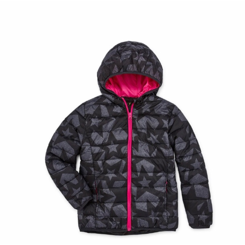 Xersion Girls Mid-weight Puffer Jacket Black L(14)